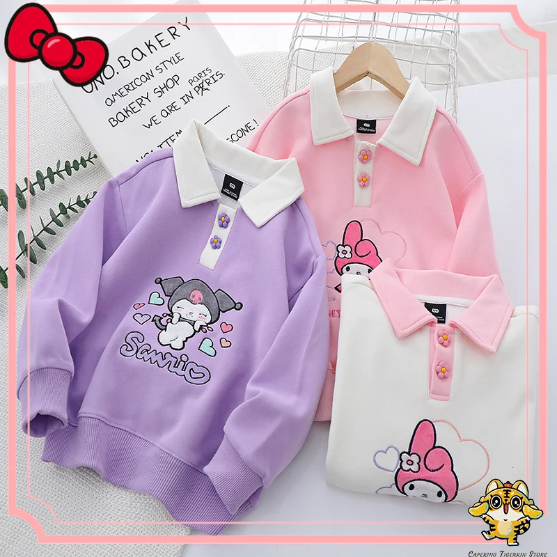 Sanrio Jumper Kuromi Cinnamoroll Melody Kawaii Girls Cartoon Polo Pullovers Children Cute Long-Sleeved Casual Autumn Clothing
Sanrio Jumper Kuromi Cinnamoroll Melody Kawaii Girls Cartoon Polo Pullovers Children Cute Long-Sleeved Casual Autumn Clothing