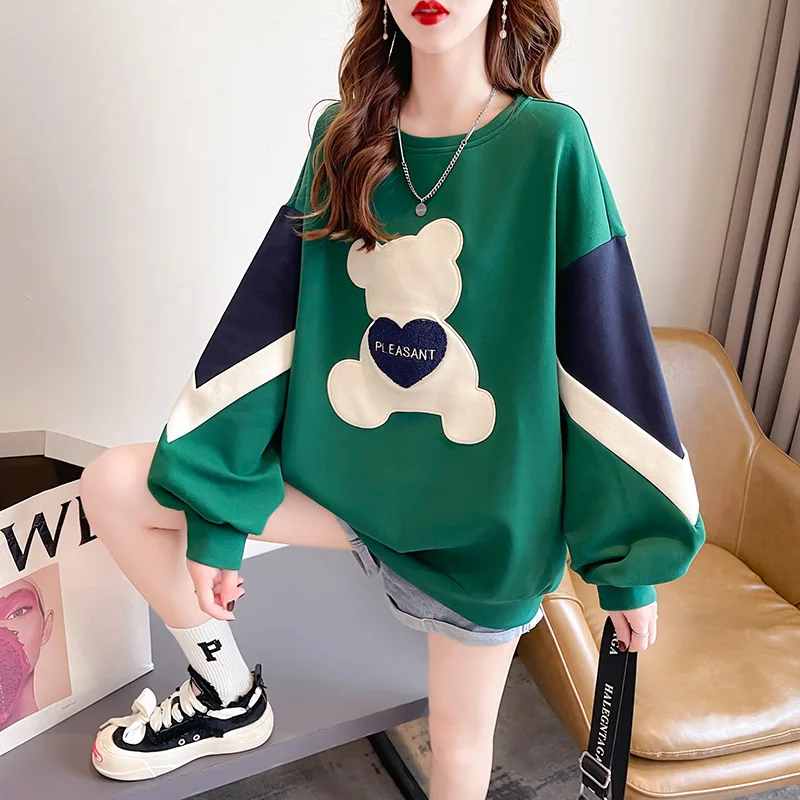 2022 Autumn Winter Sweater Women Casual Thickening Loose Sports Pullover O Neck Long Sleeve Fashion Stitching Medium-length Tops
2022 Autumn Winter Sweater Women Casual Thickening Loose Sports Pullover O Neck Long Sleeve Fashion Stitching Medium-length Tops