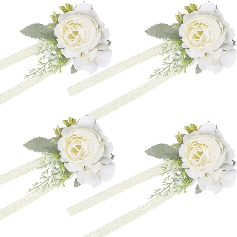 4 Pcs Peony Wrist Corsages Party Prom Flowers Bride Wristlet Band Bracelet Men Boutonnieres Set for Wedding Party Decoration
4 Pcs Peony Wrist Corsages Party Prom Flowers Bride Wristlet Band Bracelet Men Boutonnieres Set for Wedding Party Decoration