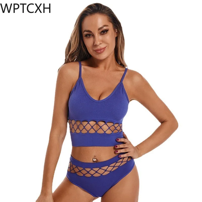 Hollowed-out Underwear Set Women's Boobs Push Up No-wire Bra Sports Halter Vest Fitness Running Jogging Gym Lingerie Panties
Hollowed-out Underwear Set Women's Boobs Push Up No-wire Bra Sports Halter Vest Fitness Running Jogging Gym Lingerie Panties