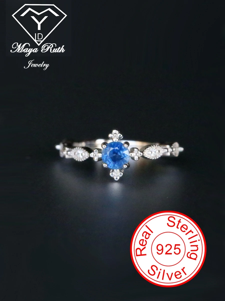 Natural Sapphire Cute Dating Ring For Women Blue Real 925 Sterling Silver White Gold Plated Anniversary Gifts Female Round Shape
Natural Sapphire Cute Dating Ring For Women Blue Real 925 Sterling Silver White Gold Plated Anniversary Gifts Female Round Shape
