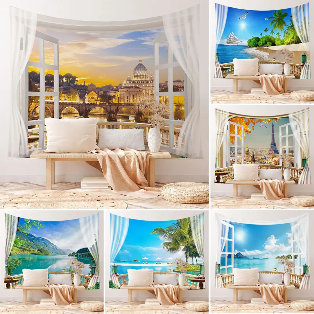 Dusk Sunset Night Starry Sky Holiday Seaside Fake Window Scenery Tapestry Hippie 150x130cm Living Room Decoration
Dusk Sunset Night Starry Sky Holiday Seaside Fake Window Scenery Tapestry Hippie 150x130cm Living Room Decoration