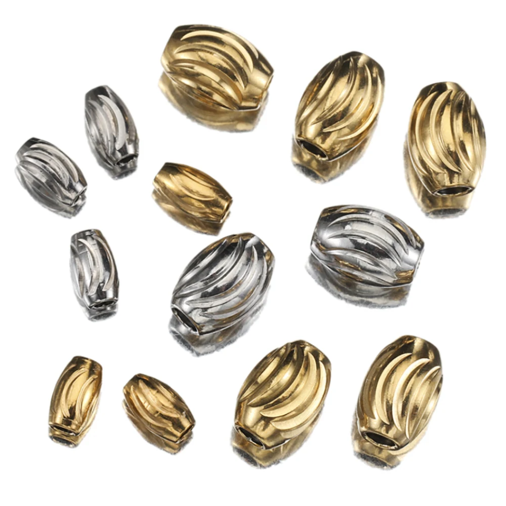 20pcs Stainless Steel Oval Cylinder Beads Water Wave Engraved Spacer Beads for Bracelets Necklace Loose Beads DIY Jewelry Making
20pcs Stainless Steel Oval Cylinder Beads Water Wave Engraved Spacer Beads for Bracelets Necklace Loose Beads DIY Jewelry Making