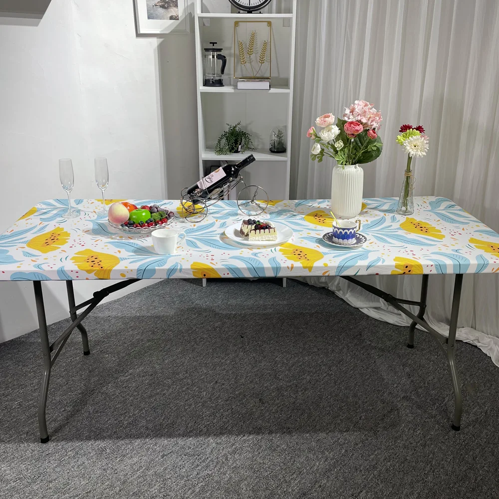 Spandex Fitted Stretch Tablecloth Rectangle Non-slip Printed Elastic Table Cover for 6ft 8ft Home Kitchen Dining Room Decoration
Spandex Fitted Stretch Tablecloth Rectangle Non-slip Printed Elastic Table Cover for 6ft 8ft Home Kitchen Dining Room Decoration