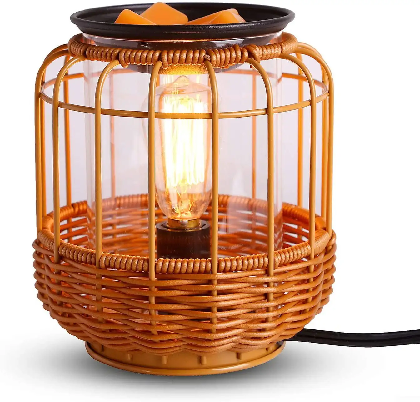 Edison Style Rattan Metal Candle Warmer for Scented Wax Melts,Wicker scentsy Wax Melter Warmer Oil Lamp Style Candle Warmer.
Edison Style Rattan Metal Candle Warmer for Scented Wax Melts,Wicker scentsy Wax Melter Warmer Oil Lamp Style Candle Warmer.