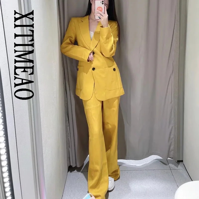 XITIMEAO Women Fashion Front Buttoned Linen Blazer Coat Vintage Long Sleeve Patch Pockets Female Outerwear Chic Veste Femme
XITIMEAO Women Fashion Front Buttoned Linen Blazer Coat Vintage Long Sleeve Patch Pockets Female Outerwear Chic Veste Femme