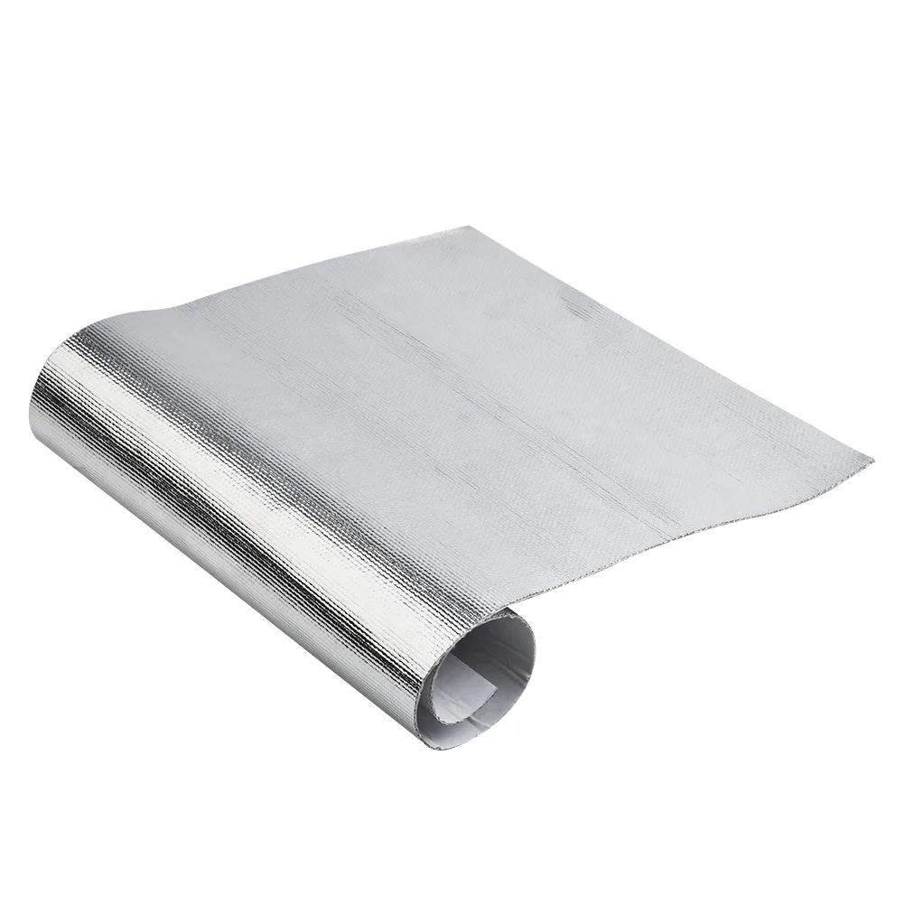 

25*50cm Car Heat Shield Insulation Hood Sound Deadener Protective Film Mat E-glass Fabric With Aluminum Coated Durable&practical