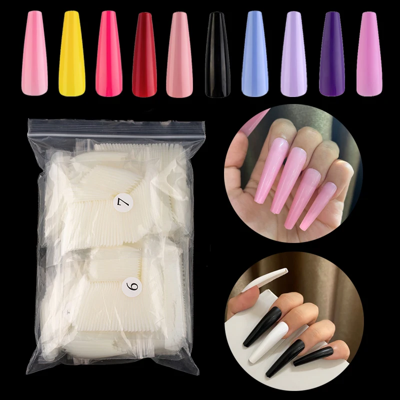 

Однотонные накладные ногти 2XL, полное покрытие, акриловые накладные ногти балерины разных цветов, накладные ногти «сделай сам», инструменты для красоты и маникюра