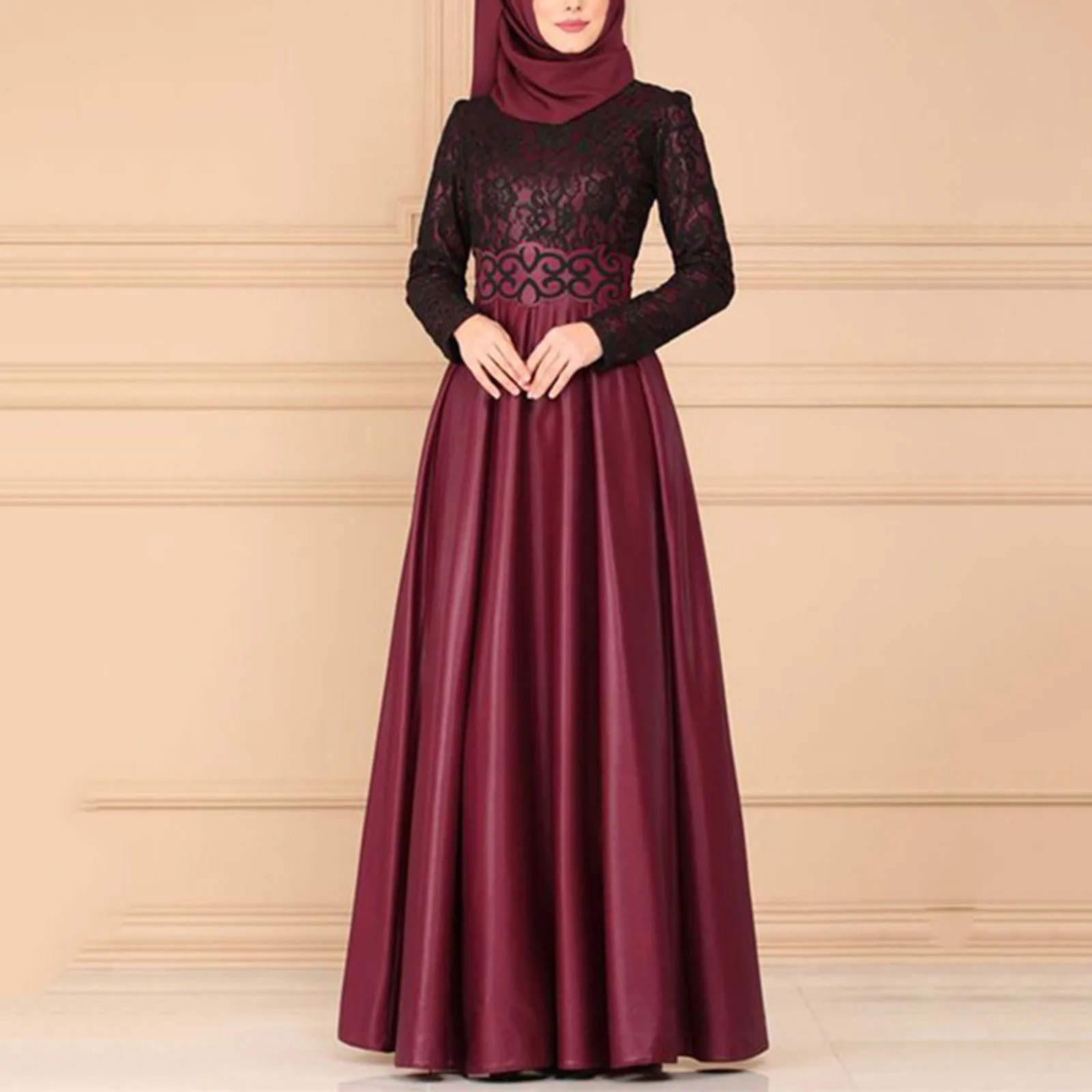 2023 Eid Turkey Muslim Maxi Dress Jilbab Abaya Kaftan Lace Arab Women Islamic Muslim Stitching Long Sleeve Casual Dresses
2023 Eid Turkey Muslim Maxi Dress Jilbab Abaya Kaftan Lace Arab Women Islamic Muslim Stitching Long Sleeve Casual Dresses