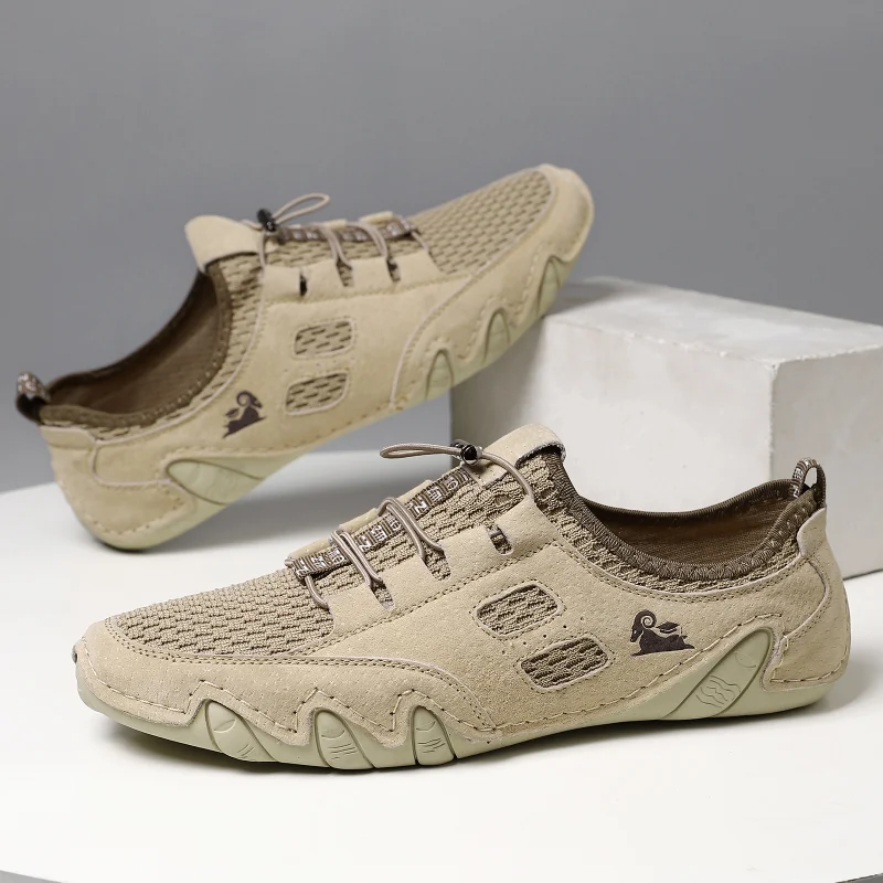 

Кроссовки мужские сетчатые на шнуровке, легкие прогулочные кеды, Вулканизированная подошва, Повседневная летняя обувь