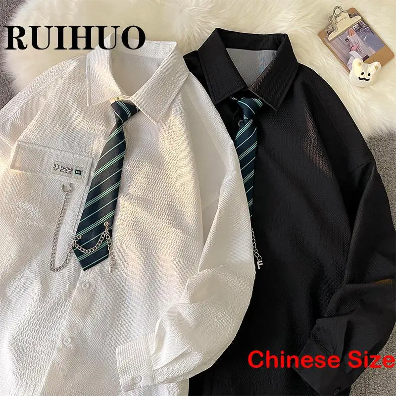 RUIHUO Solid Casual Black Shirt For Men Fashion Korean Fashion Men Shirt Chinese Size 5XL 2023 Spring New Arrivals
RUIHUO Solid Casual Black Shirt For Men Fashion Korean Fashion Men Shirt Chinese Size 5XL 2023 Spring New Arrivals