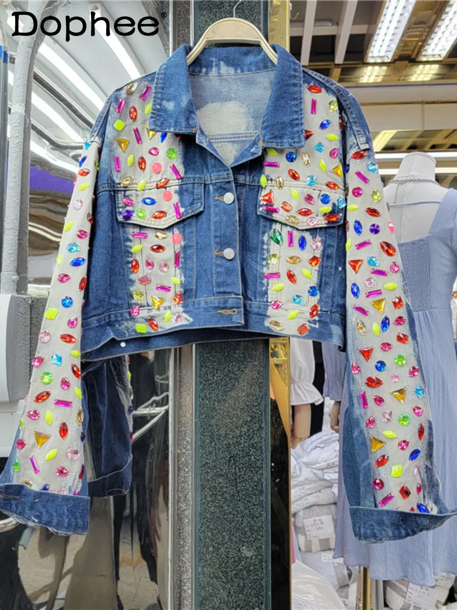 2023 Spring New Tie-Dye Heavy Industry Thai Fashion Personality Beaded Sequins Denim Short Coat Women All-Matching Jeans Jacket
2023 Spring New Tie-Dye Heavy Industry Thai Fashion Personality Beaded Sequins Denim Short Coat Women All-Matching Jeans Jacket