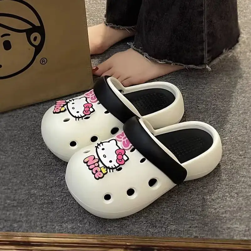 Sanrio Hello Kitty Breathable Hole Shoes for Women Outerwear 2023 Summer Slippers Fashion Increase Thick Sole Cute Slippers
Sanrio Hello Kitty Breathable Hole Shoes for Women Outerwear 2023 Summer Slippers Fashion Increase Thick Sole Cute Slippers