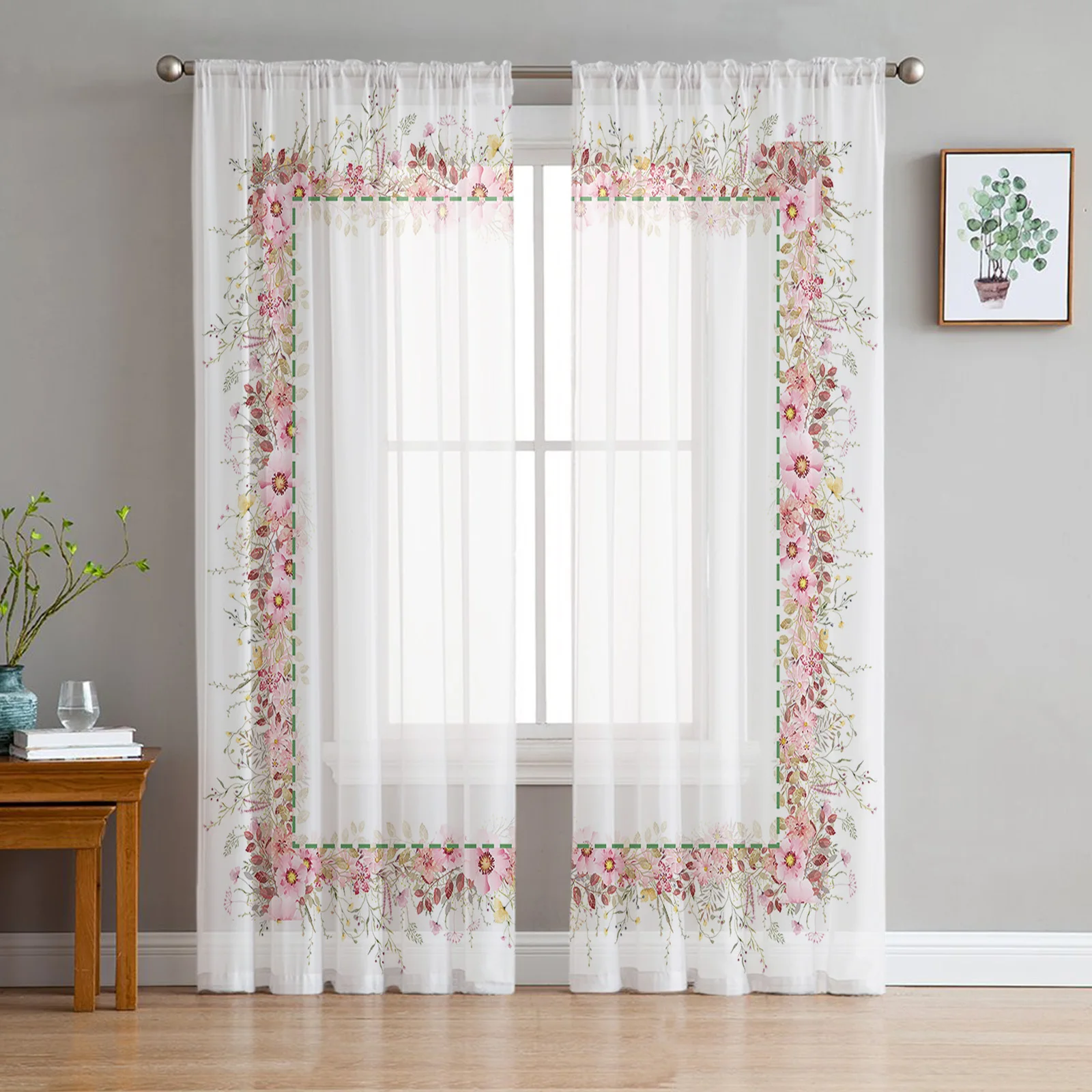 Spring Flower Eucalyptus Leaf Plant Sheer Voile Curtains for Living Room Bedroom Kids Room Decor Tulle Window Treatment Drapes
Spring Flower Eucalyptus Leaf Plant Sheer Voile Curtains for Living Room Bedroom Kids Room Decor Tulle Window Treatment Drapes