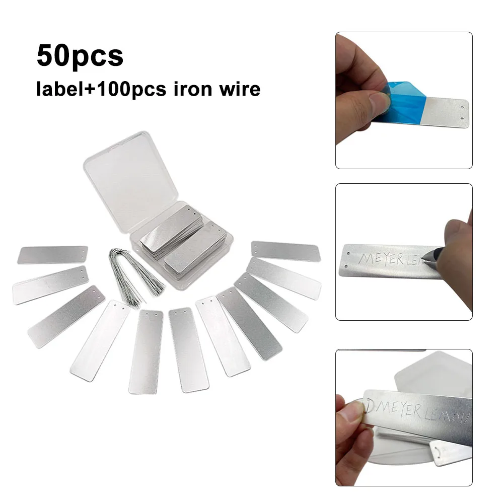 Aluminum Plants Labels Iron Wire Set Double Sided Metal Labels 82*25*0.5mm Waterproof Wire Tree ID Tag Marking Garden Supplies
Aluminum Plants Labels Iron Wire Set Double Sided Metal Labels 82*25*0.5mm Waterproof Wire Tree ID Tag Marking Garden Supplies