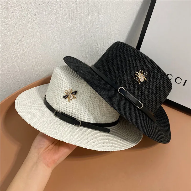 Summer flat-topped Hat Bee Flat Hat Elegant Belt Buckle Hat The Seaside Holiday Beach Sun Hat Fashion Elegant Art Wind Caps
Summer flat-topped Hat Bee Flat Hat Elegant Belt Buckle Hat The Seaside Holiday Beach Sun Hat Fashion Elegant Art Wind Caps