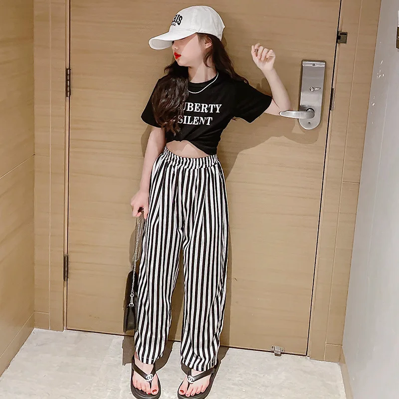 Teenager Girl Crop Tops Long Pants Clothes Set Summer Fashion Two pieces Streetwear for Girl 8 10 12 13 14 years 
Teenager Girl Crop Tops Long Pants Clothes Set Summer Fashion Two pieces Streetwear for Girl 8 10 12 13 14 years