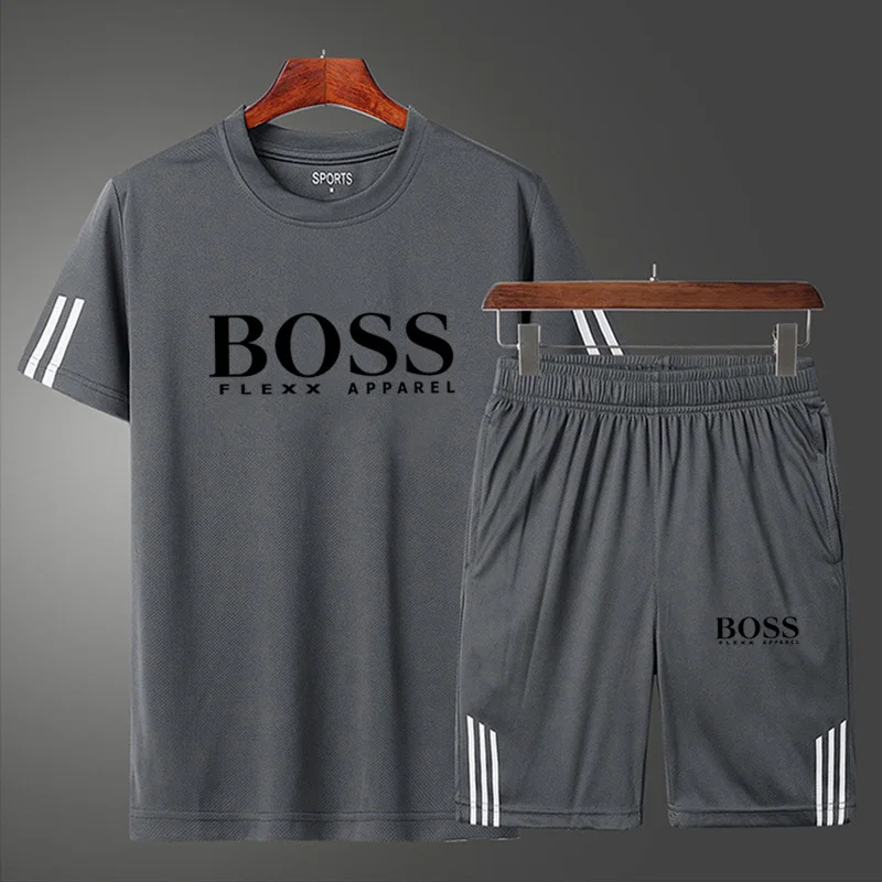 Summer Men's Sportswear Sets Short Sleeve Tee Shorts Two Piece Tops T-shirt Sweatpants Football Clothing Fitness Tracksuit Suit
Summer Men's Sportswear Sets Short Sleeve Tee Shorts Two Piece Tops T-shirt Sweatpants Football Clothing Fitness Tracksuit Suit