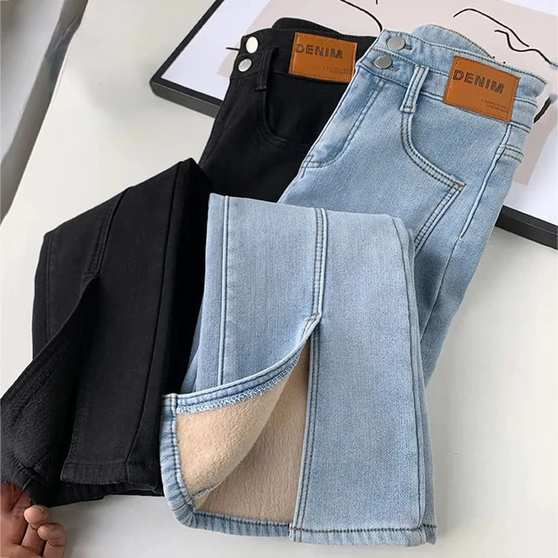 Women's Plus Velvet Flare Jeans Winter Warm 101-103cm Long Vaqueros Fashion Thick Denim Trousers High Waist Bell-Bottomed Pants
Women's Plus Velvet Flare Jeans Winter Warm 101-103cm Long Vaqueros Fashion Thick Denim Trousers High Waist Bell-Bottomed Pants