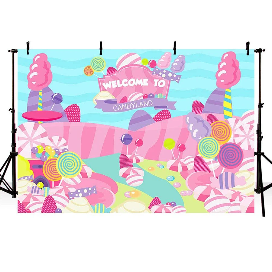 Candyland Lollipop день рождения фон для девочек принцесса Сладкая Конфета вечерние Радуга пончик мороженое фотография Фон баннер
Candyland Lollipop день рождения фон для девочек принцесса Сладкая Конфета вечерние Радуга пончик мороженое фотография Фон баннер