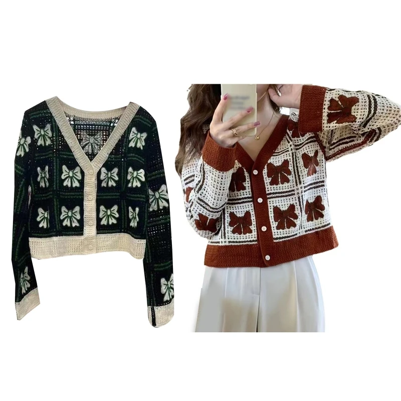 Женский свитер Y2k, вязаный Укороченный кардиган на пуговицах с длинным рукавом, свитер, уличная одежда
Женский свитер Y2k, вязаный Укороченный кардиган на пуговицах с длинным рукавом, свитер, уличная одежда