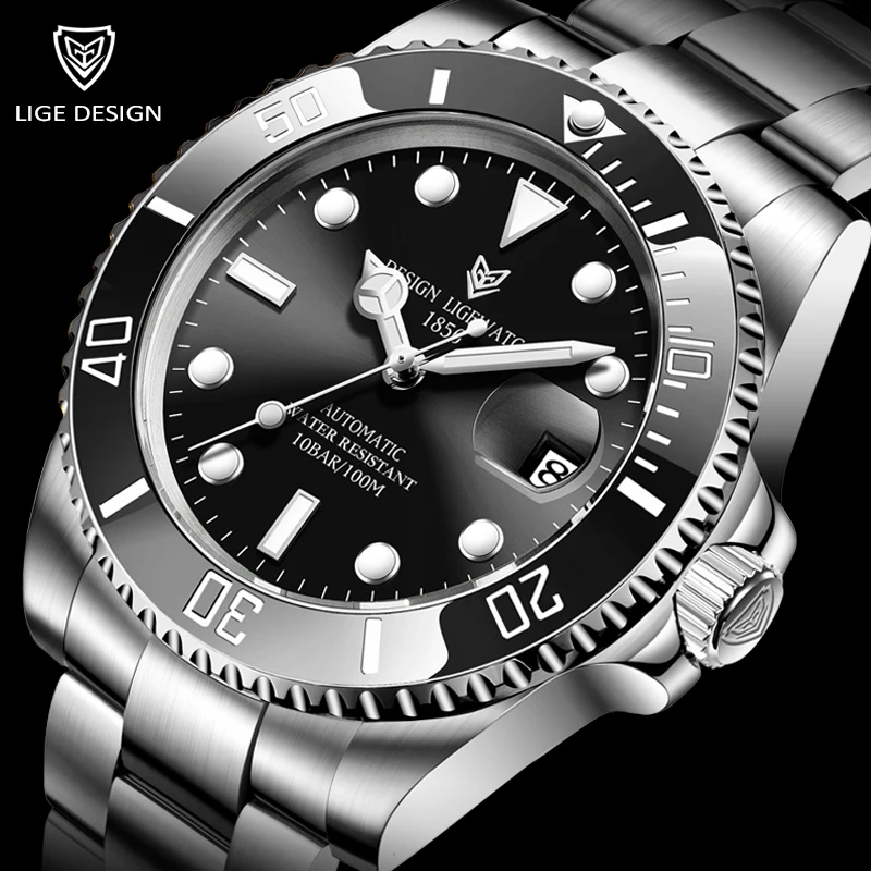 LIGE Mens Watch Automatic Mechanical Tourbillon Clock Fashion Military Wristwatch Men Stainless Steel 100ATM Waterproof Watches
LIGE Mens Watch Automatic Mechanical Tourbillon Clock Fashion Military Wristwatch Men Stainless Steel 100ATM Waterproof Watches
