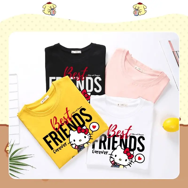 Sanrio Hellokitty Purin Cotton Short Sleeve T-Shirt Women's Summer Cute Cartoon Sweet Loose Top Personality All Matcht-Shirt
Sanrio Hellokitty Purin Cotton Short Sleeve T-Shirt Women's Summer Cute Cartoon Sweet Loose Top Personality All Matcht-Shirt