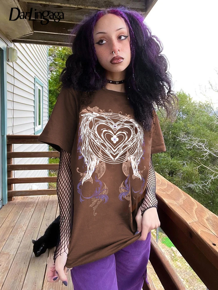 Darlingaga Harajuku Graphic Tee Printed Brown Summer Oversized T-shirt Women Grunge Fairycore Tops 90s Aesthetic Clothes Shirts
Darlingaga Harajuku Graphic Tee Printed Brown Summer Oversized T-shirt Women Grunge Fairycore Tops 90s Aesthetic Clothes Shirts