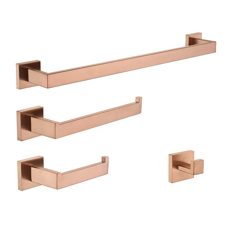 Brushed Rose Gold Stainless Steel Bathroom Hareware Accessories Towel Bar Paper Holder Towel Ring Robe Hook
Brushed Rose Gold Stainless Steel Bathroom Hareware Accessories Towel Bar Paper Holder Towel Ring Robe Hook