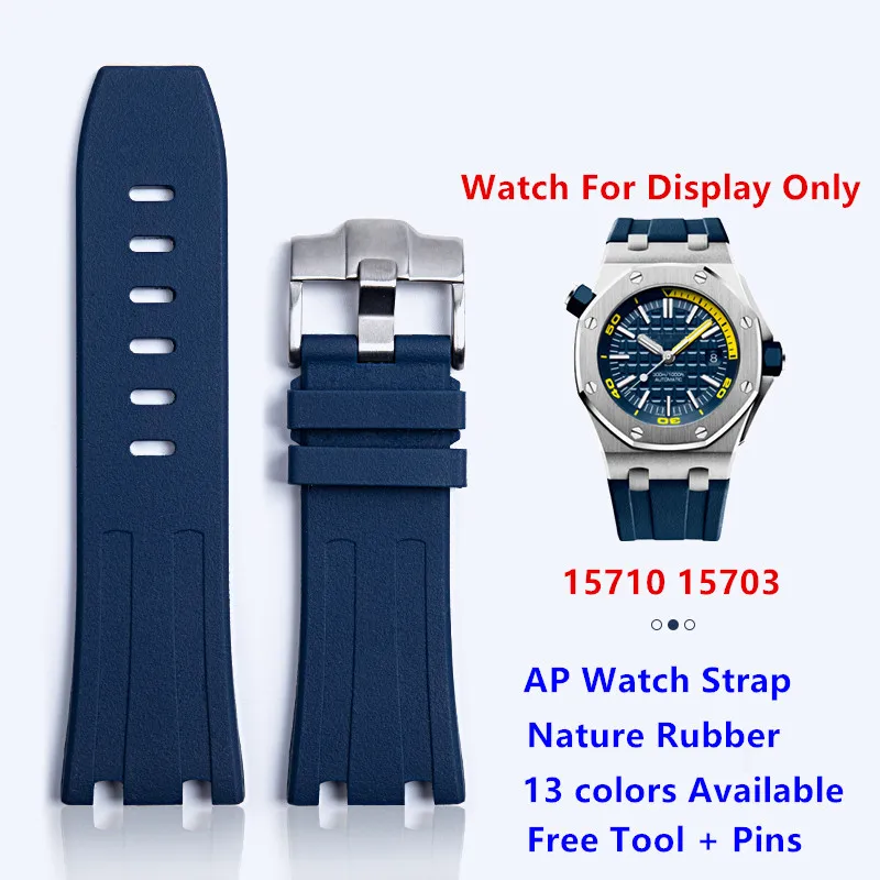 28mm Nature Rubber Silicone Watchband Watch Band For AP Strap For Audemars And Piguet 15703 15710 Belt Logo Pin Buckle 42mm Dial
28mm Nature Rubber Silicone Watchband Watch Band For AP Strap For Audemars And Piguet 15703 15710 Belt Logo Pin Buckle 42mm Dial