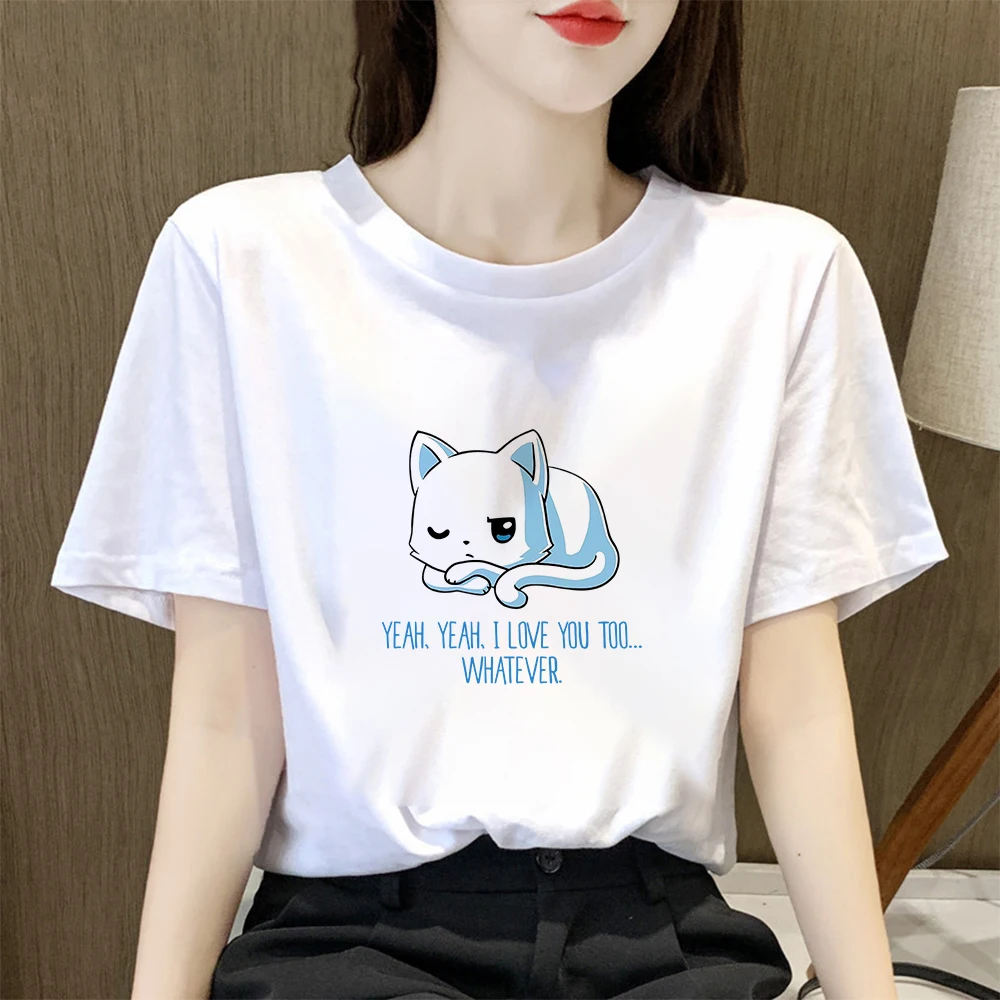 2022 New Summer Fashion Women's T-Shirt Blue Cute Cat Pattern Print Y2k Street Casual Slim Fit Versatile
2022 New Summer Fashion Women's T-Shirt Blue Cute Cat Pattern Print Y2k Street Casual Slim Fit Versatile