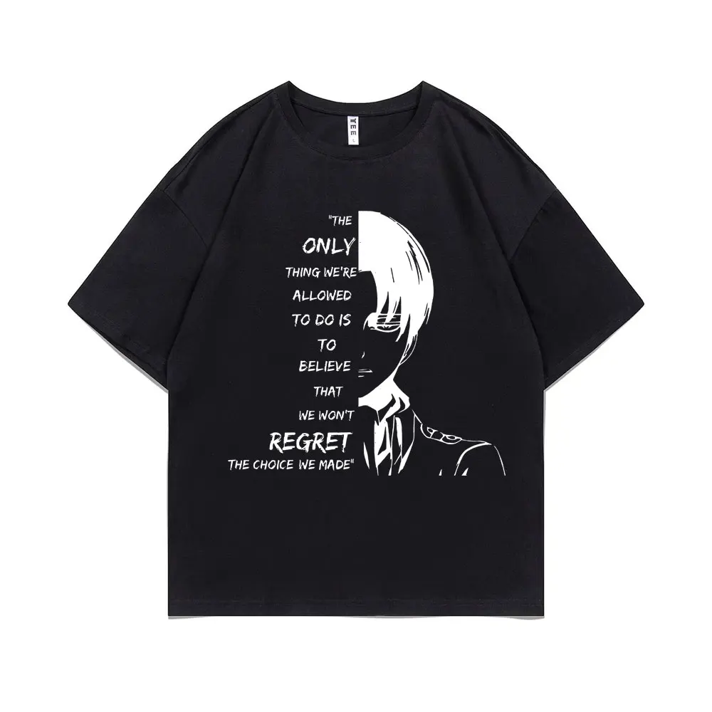 Anime Attack on TitanTee Short Sleeve Shingeki No Kyojin Eren Yeager Levi Ackerman Manga Tshirt Men Women EU Oversized T-shirt
Anime Attack on TitanTee Short Sleeve Shingeki No Kyojin Eren Yeager Levi Ackerman Manga Tshirt Men Women EU Oversized T-shirt
