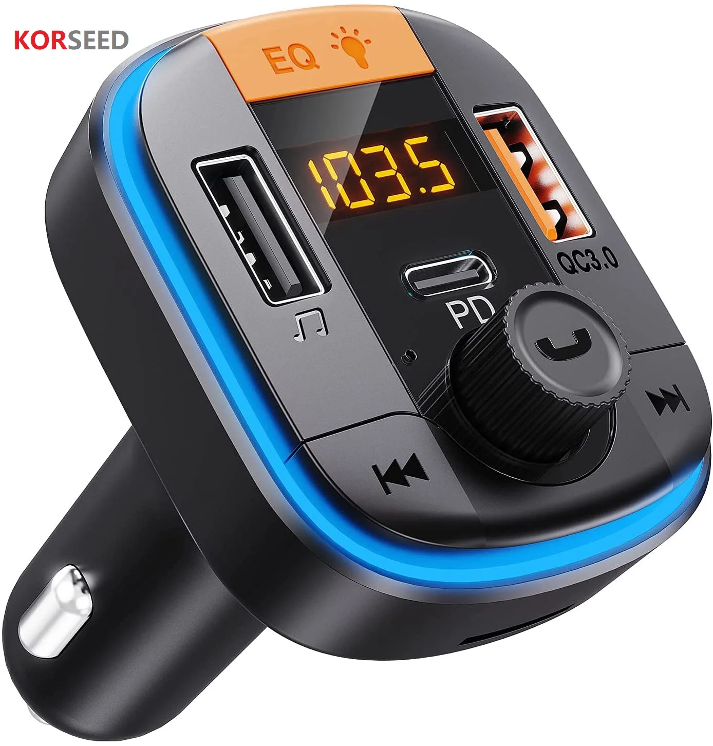 

Car Mp3 Player Bluetooth 5.0 Hands-Free Fm Transmitter Dual USB Charger Wireless Music Players Radio Transmitter Car Accessories