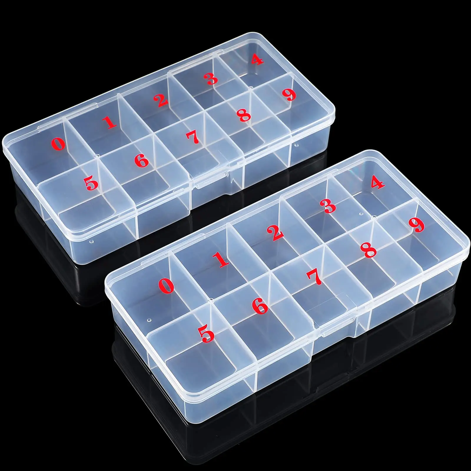 False Nail Tips Organizer Storage Box with 10 Number Spaces Storage Case Container Nail Box Plastic Grid Box
False Nail Tips Organizer Storage Box with 10 Number Spaces Storage Case Container Nail Box Plastic Grid Box