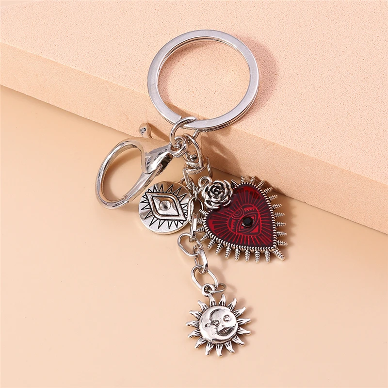 Cute Love Heart Keychains Vintage Silver Alloy Sun Moon Charms Keyrings Women Men Handbag Pendants Key Chains DIY Accessories
Cute Love Heart Keychains Vintage Silver Alloy Sun Moon Charms Keyrings Women Men Handbag Pendants Key Chains DIY Accessories