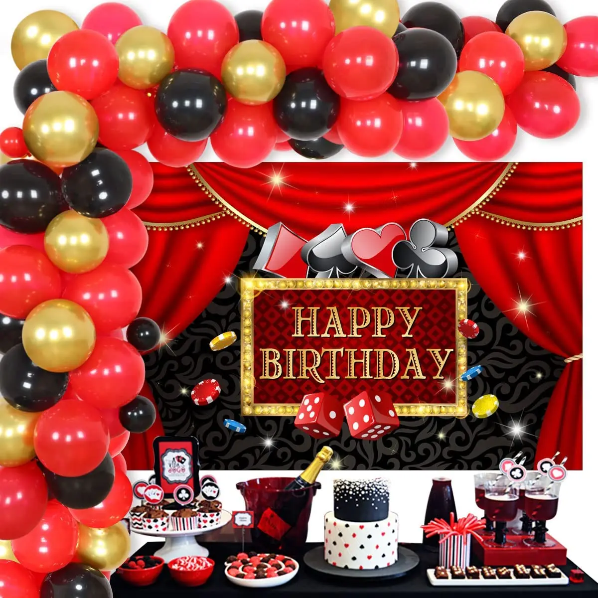 Casino Theme Las Vegas Party Decorations Casino Night Balloon Garland Kit Photo Booth Backdrop Poker Happy Birthday for Adults
Casino Theme Las Vegas Party Decorations Casino Night Balloon Garland Kit Photo Booth Backdrop Poker Happy Birthday for Adults