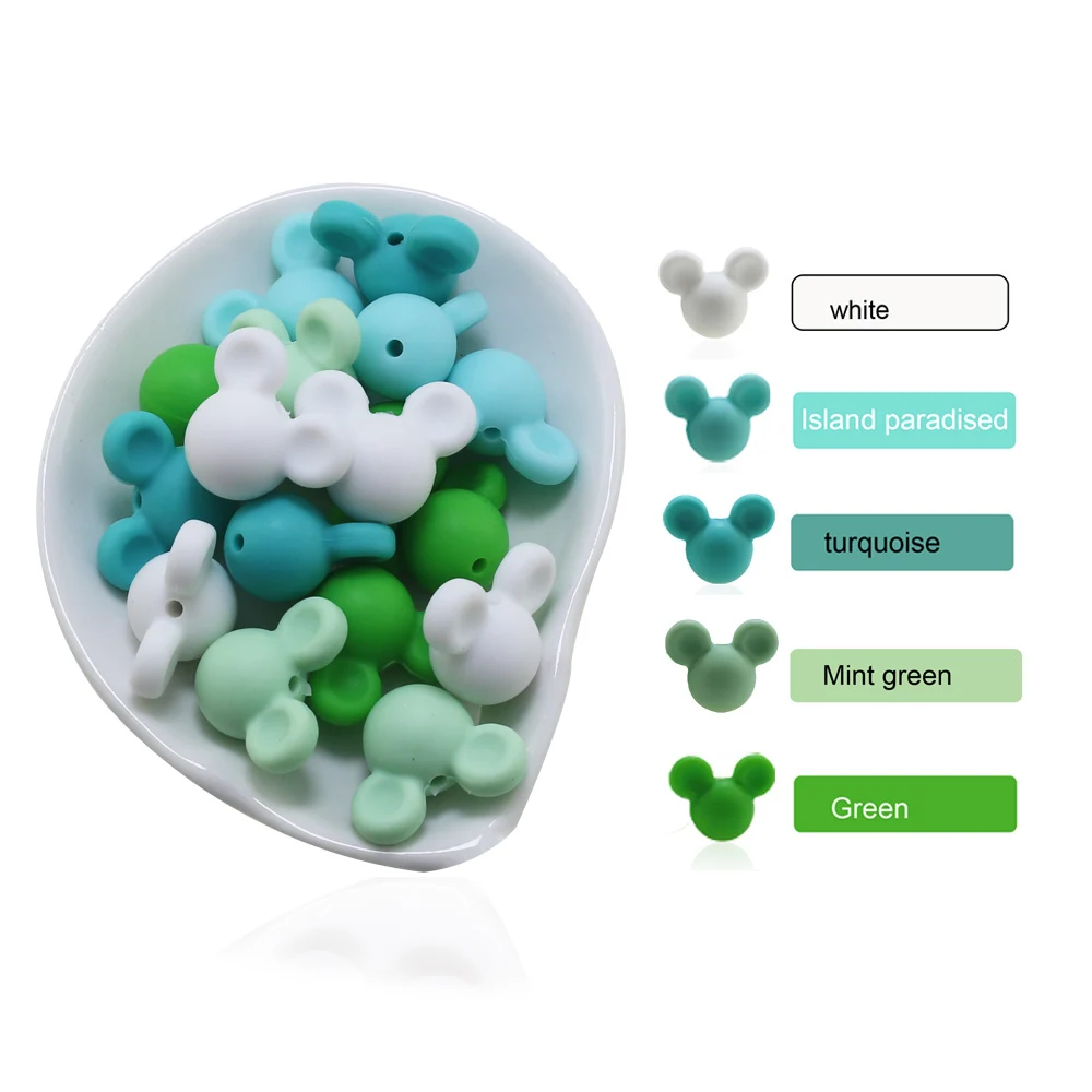 50Pcs/lot Mouse Silicone Beads Baby Teether Mickey Perle Silicone Teething Beads DIY Pacifier Clips Teething Toys
50Pcs/lot Mouse Silicone Beads Baby Teether Mickey Perle Silicone Teething Beads DIY Pacifier Clips Teething Toys