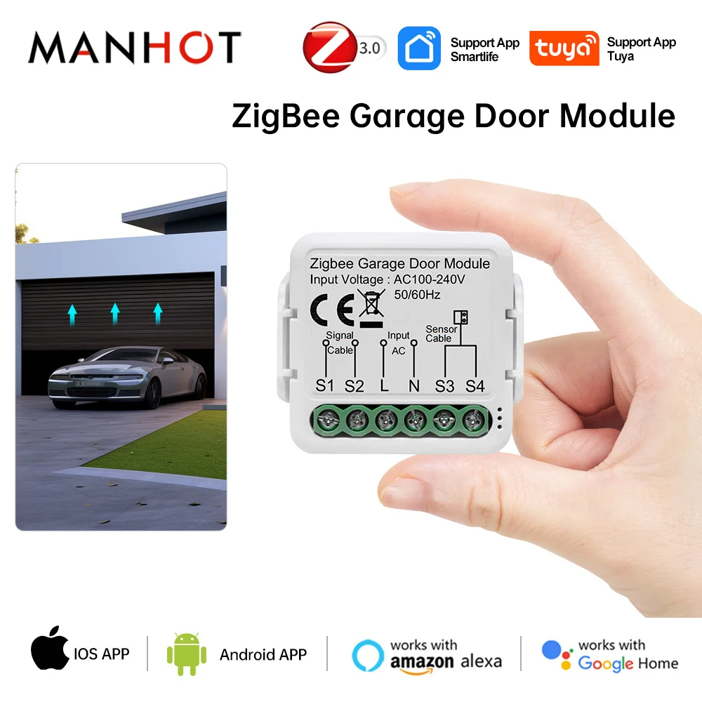 Умный контроллер гаражных ворот Zigbee/WiFi с голосовым управлением
Умный контроллер гаражных ворот Zigbee/WiFi с голосовым управлением