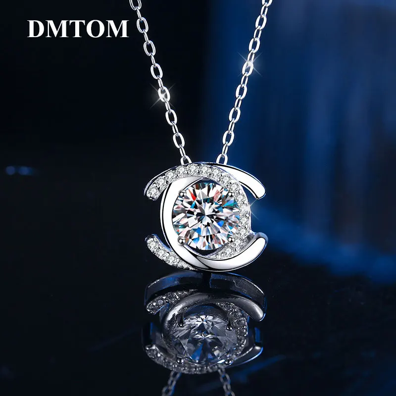 DMTOM 100% S925 Sterling Silver 1CT Moissanite Pendant Necklace Summer Trendy Korean Skirt Fan for Women Party Fine Jewelry
DMTOM 100% S925 Sterling Silver 1CT Moissanite Pendant Necklace Summer Trendy Korean Skirt Fan for Women Party Fine Jewelry