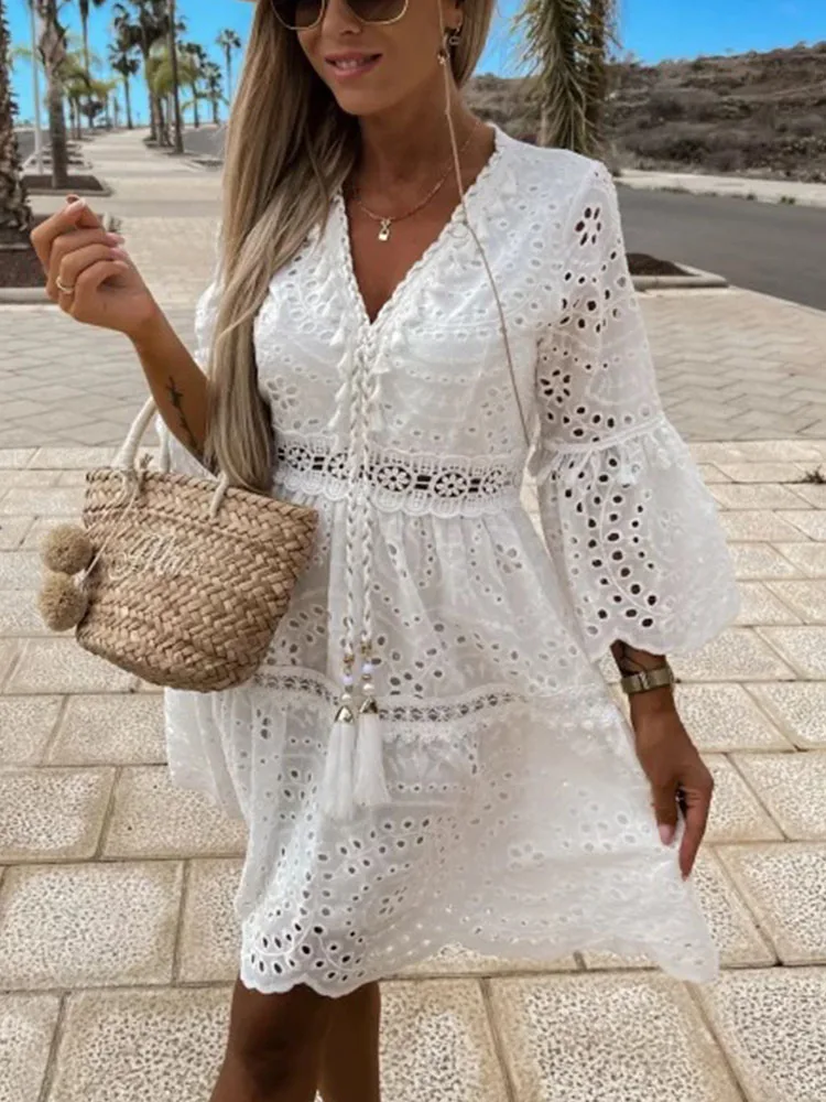 Женское офисное кружевное платье-трапеция, элегантное облегающее мини-платье с V-образным вырезом, длинным рукавом и высокой талией в уличн...
Женское офисное кружевное платье-трапеция, элегантное облегающее мини-платье с V-образным вырезом, длинным рукавом и высокой талией в уличн...