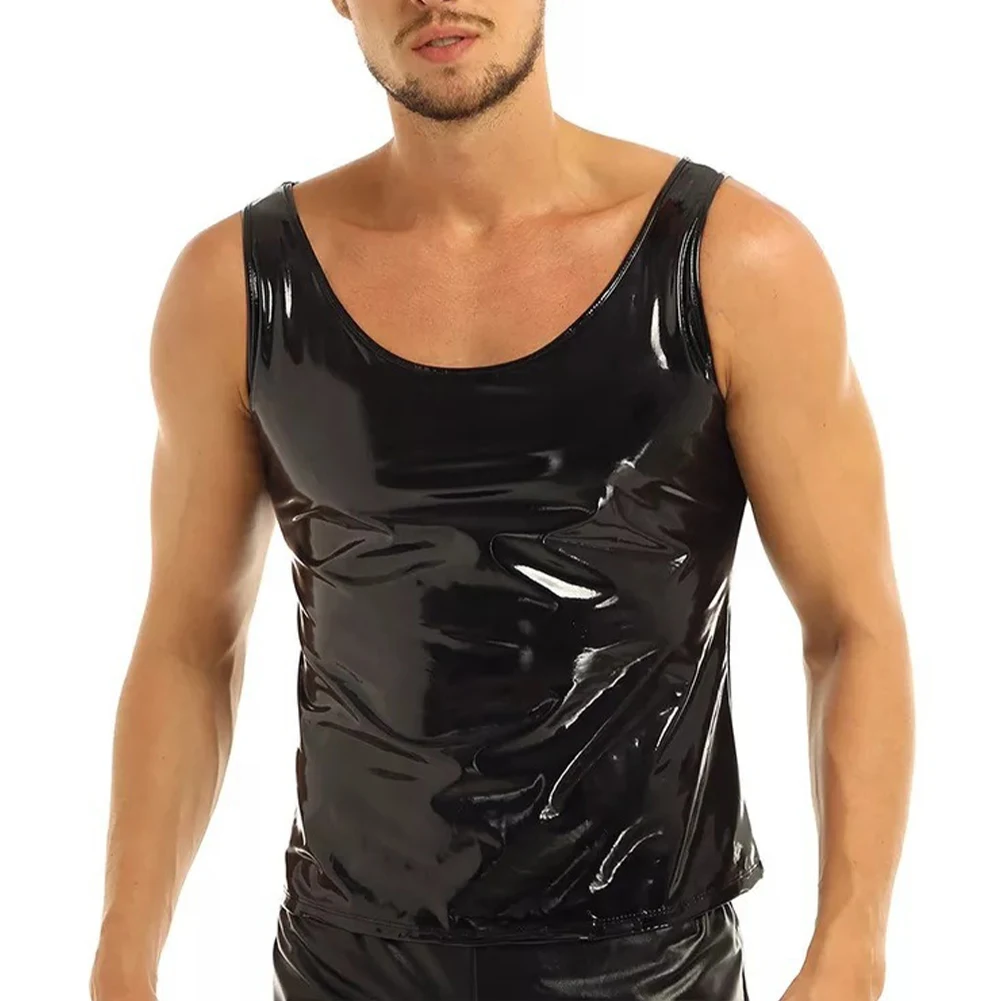 Men Wet Look Tank Tops Waterproof PVC Leather Vest Male Summer Undershirt Sleeveless T-Shirt Clubwear Man Sexy Singlets Tee Top
Men Wet Look Tank Tops Waterproof PVC Leather Vest Male Summer Undershirt Sleeveless T-Shirt Clubwear Man Sexy Singlets Tee Top