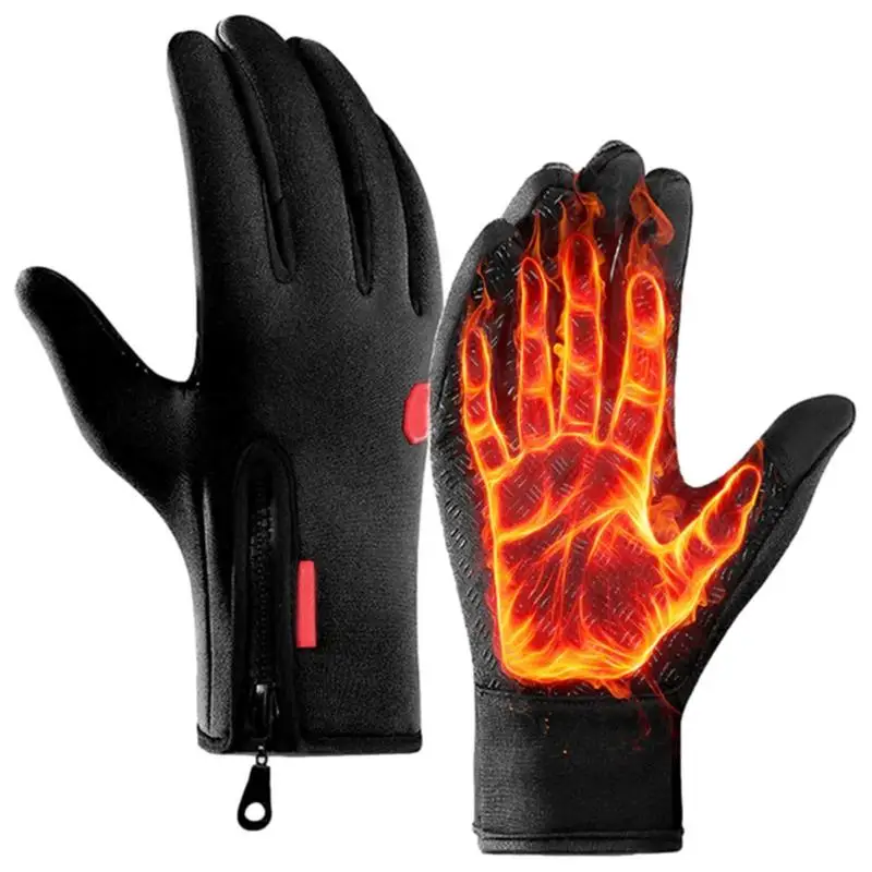 

Зимние перчатки для мужчин и женщин, велосипедные теплые флисовые водонепроницаемые рукавицы для холодного ветра и сенсорного экрана