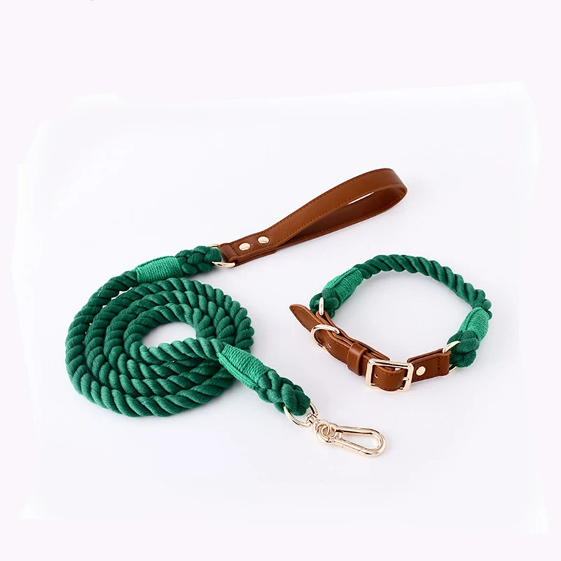 1.5M Hot Sale Dog Leash and Collar Set Colorful Cotton Rope Hand-woven for Small Medium Large Pet Waiking Training Supplies
1.5M Hot Sale Dog Leash and Collar Set Colorful Cotton Rope Hand-woven for Small Medium Large Pet Waiking Training Supplies