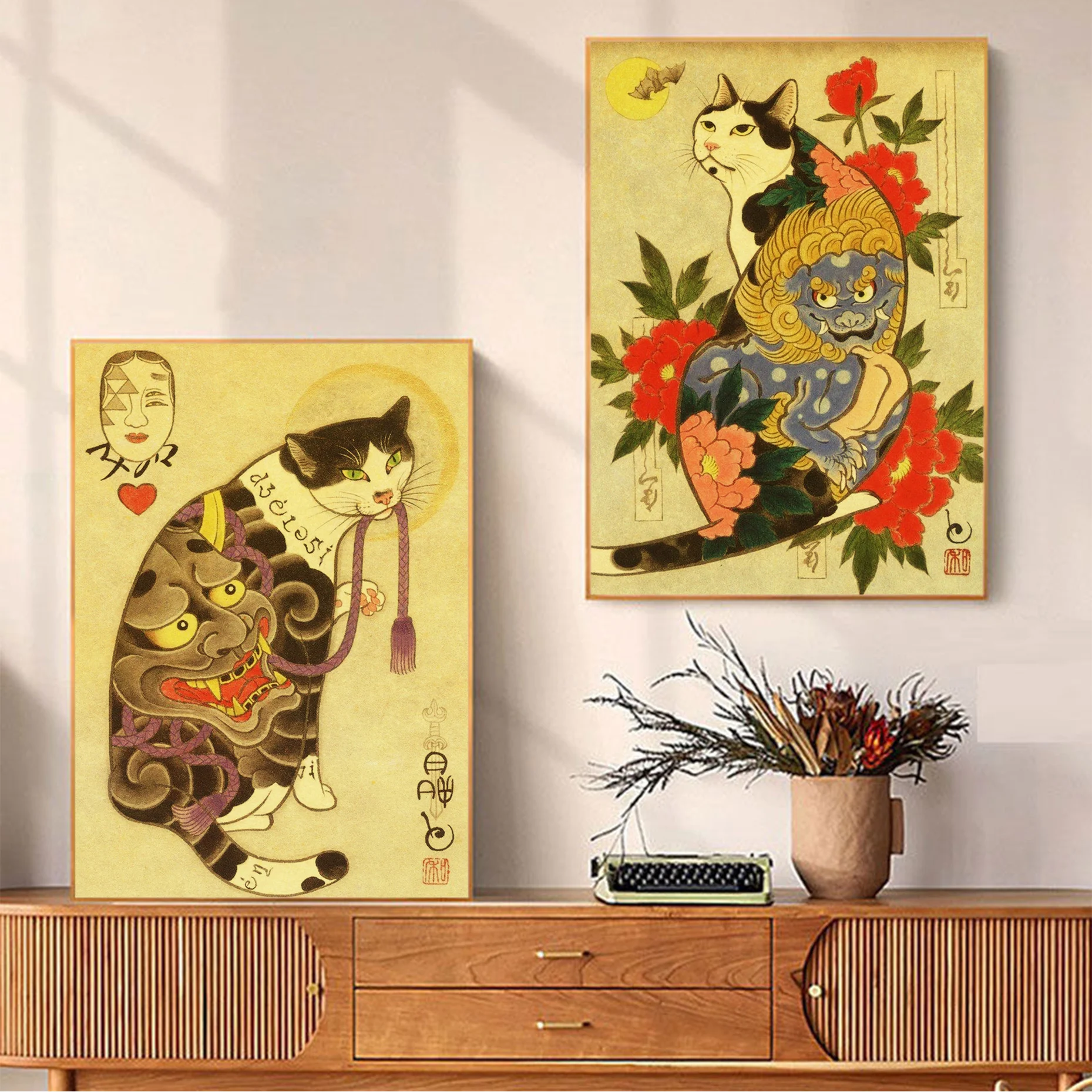 Vintage Japanese Samurai Cat Tattoo Cat Good Quality Prints Posters Fancy Wall Sticker For Living Room Bar Decoration Vintage
Vintage Japanese Samurai Cat Tattoo Cat Good Quality Prints Posters Fancy Wall Sticker For Living Room Bar Decoration Vintage