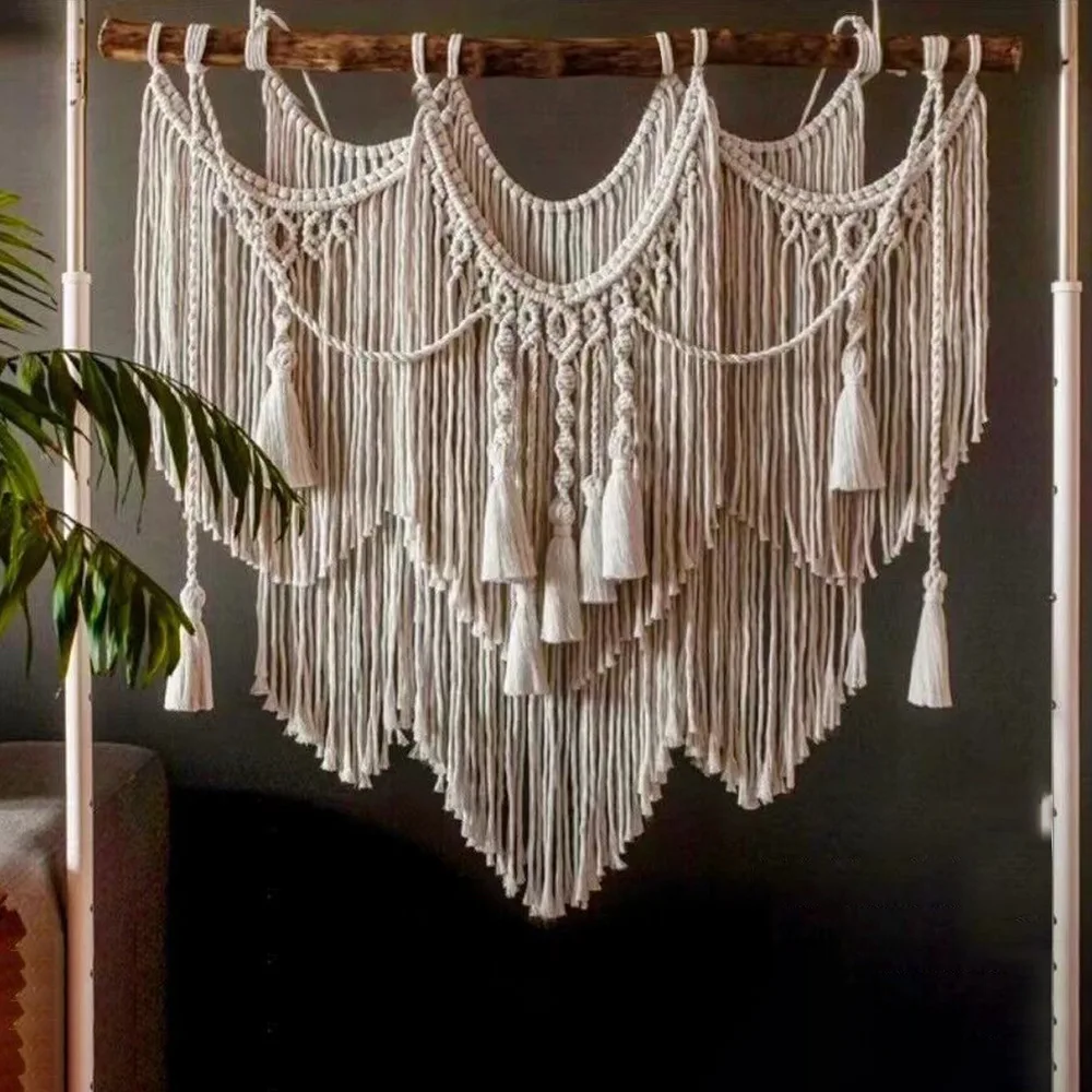 Large Macrame Tapestry Boho Style Hand-Woven Wall Hanging Bohemian Tapestry for Living Room Background Decoration Home Decor
Large Macrame Tapestry Boho Style Hand-Woven Wall Hanging Bohemian Tapestry for Living Room Background Decoration Home Decor