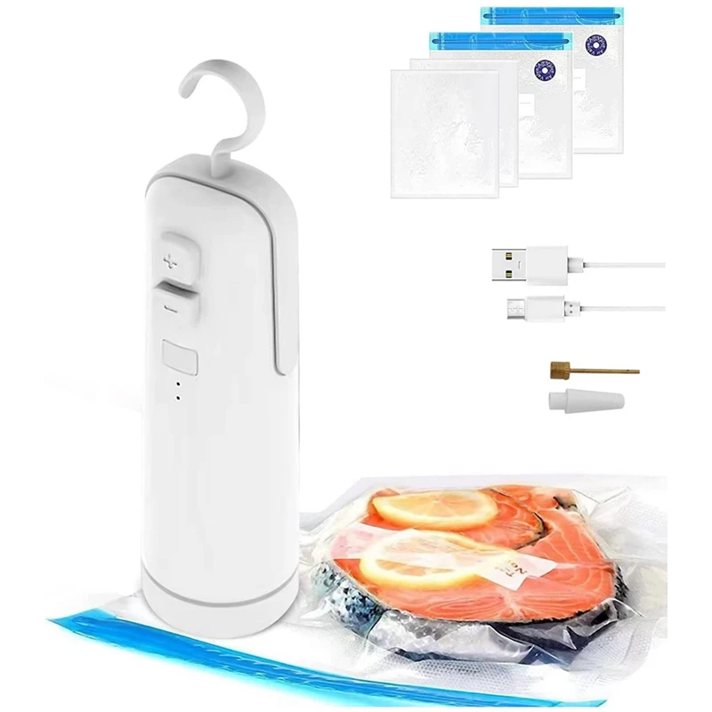 Rechargeable Handheld Vacuum Sealer Machine, Heat Sealer Cutter Inflation Tool, Food Bag Saver Packing Sealing System
Rechargeable Handheld Vacuum Sealer Machine, Heat Sealer Cutter Inflation Tool, Food Bag Saver Packing Sealing System