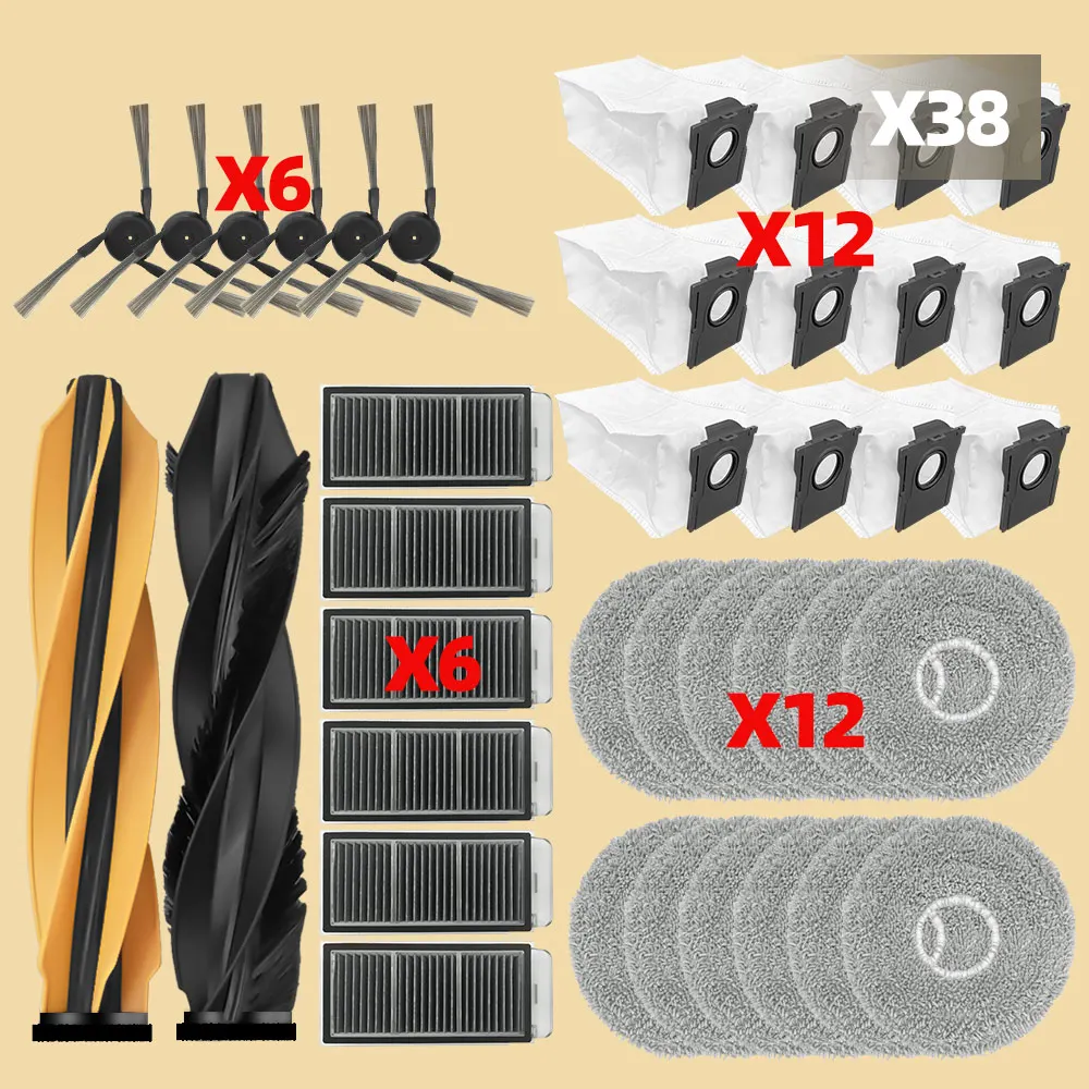 Подходит для Dreame L40S Pro Ultra/Dreame X50s Pro Master/L50 Pro Ultra, основная боковая щетка, фильтр, швабра, тканевый мешок для пыли, аксессуары
Подходит для Dreame L40S Pro Ultra/Dreame X50s Pro Master/L50 Pro Ultra, основная боковая щетка, фильтр, швабра, тканевый мешок для пыли, аксессуары