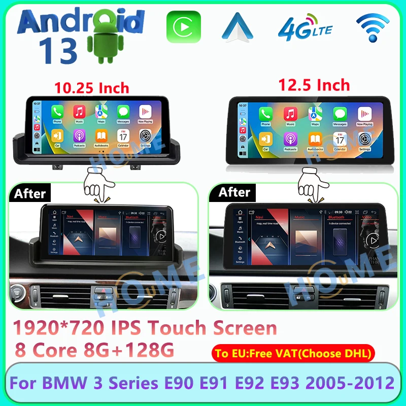 10.25" 12.5" ID8 Android 13 For BMW 3 Series E90 E91 E92 E93 Car Carplay Monitors Multimedia Stereo Speacker Radio Player 4G SIM
10.25" 12.5" ID8 Android 13 For BMW 3 Series E90 E91 E92 E93 Car Carplay Monitors Multimedia Stereo Speacker Radio Player 4G SIM