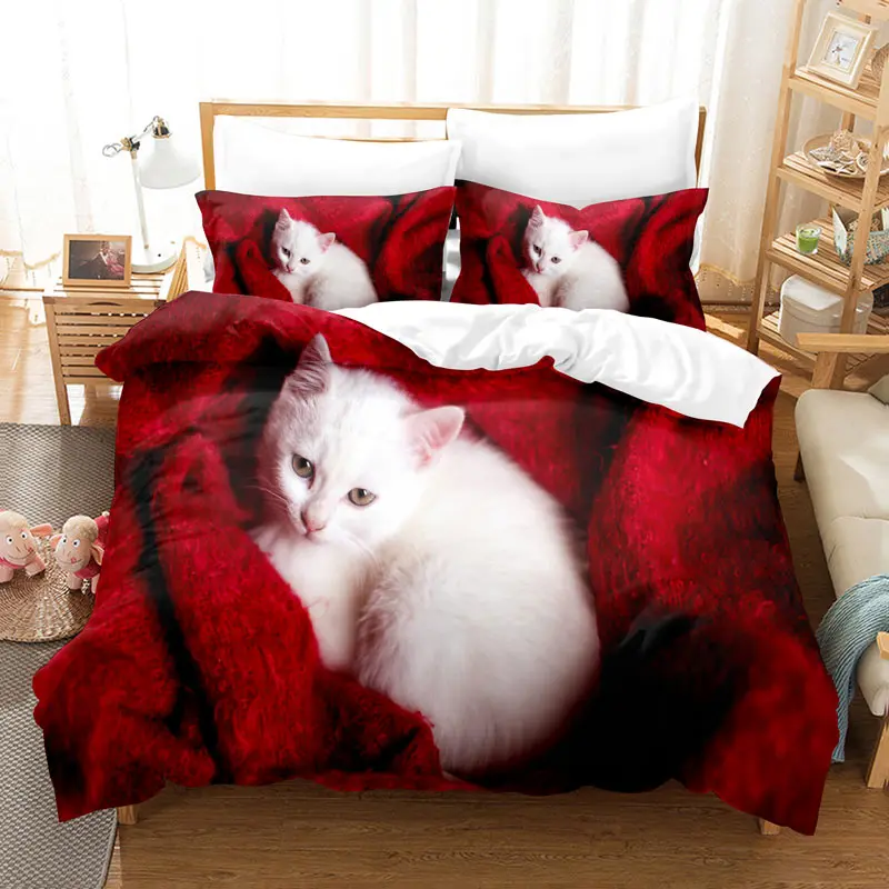 Cat Duvet Cover Set Cute Kitty Theme Bedding Set for Kids Girls 2/3pcs Single King Size Comforter Cover Bedclothes Double Queen
Cat Duvet Cover Set Cute Kitty Theme Bedding Set for Kids Girls 2/3pcs Single King Size Comforter Cover Bedclothes Double Queen