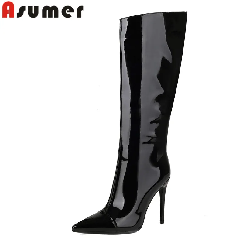 ASUMER 2023 Size 34-43 New Fashion Pu Knee High Boots Thin High Heels Boots Woman Ladies Slip On Spring Autumn Shoes
ASUMER 2023 Size 34-43 New Fashion Pu Knee High Boots Thin High Heels Boots Woman Ladies Slip On Spring Autumn Shoes